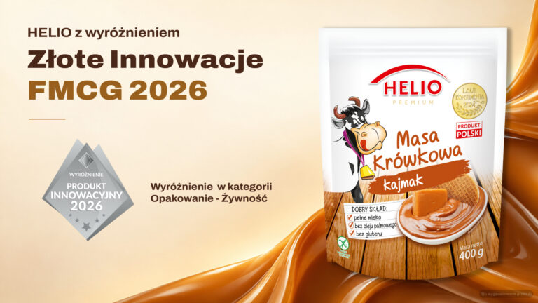 Kajmak HELIO wyróżniony w konkursie Złote Innowacje FMCG & Retail 2026. Doceniono praktyczne opakowanie